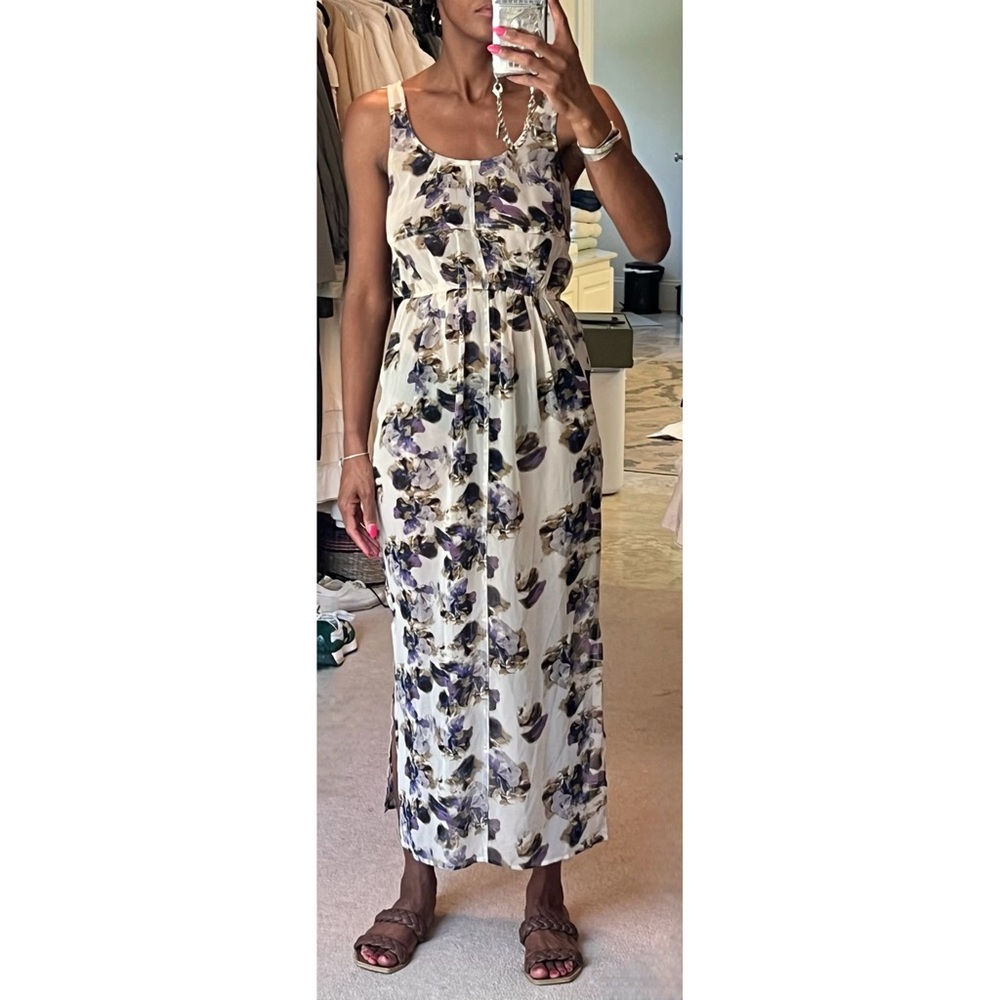 Floral Sleeveless Chiffon Maxi Dress